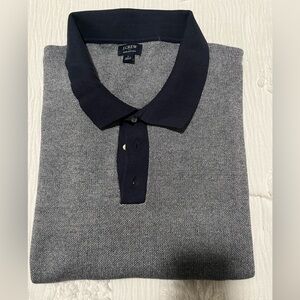 J. Crew Navy and Gray Polo Shirt